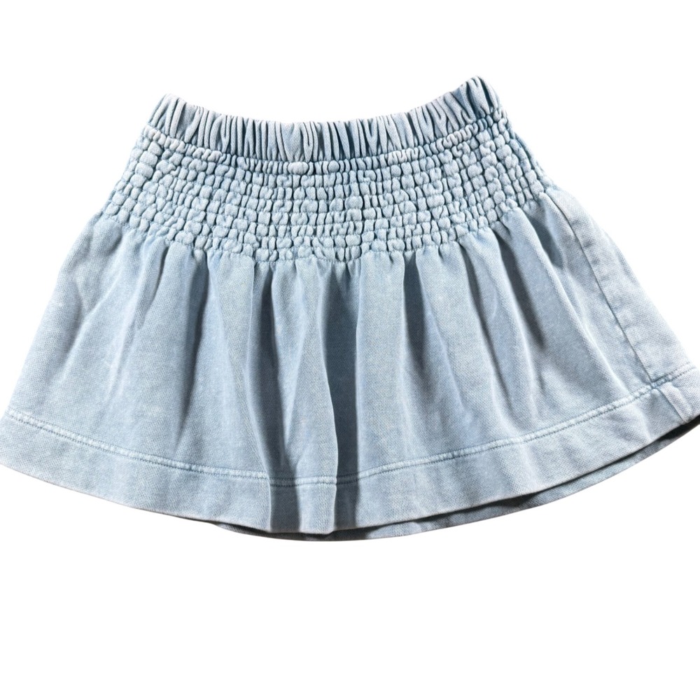 Aerie Light Blue Smocked Mini Skirt Small Skater Beachy Coastal casual‎ womens